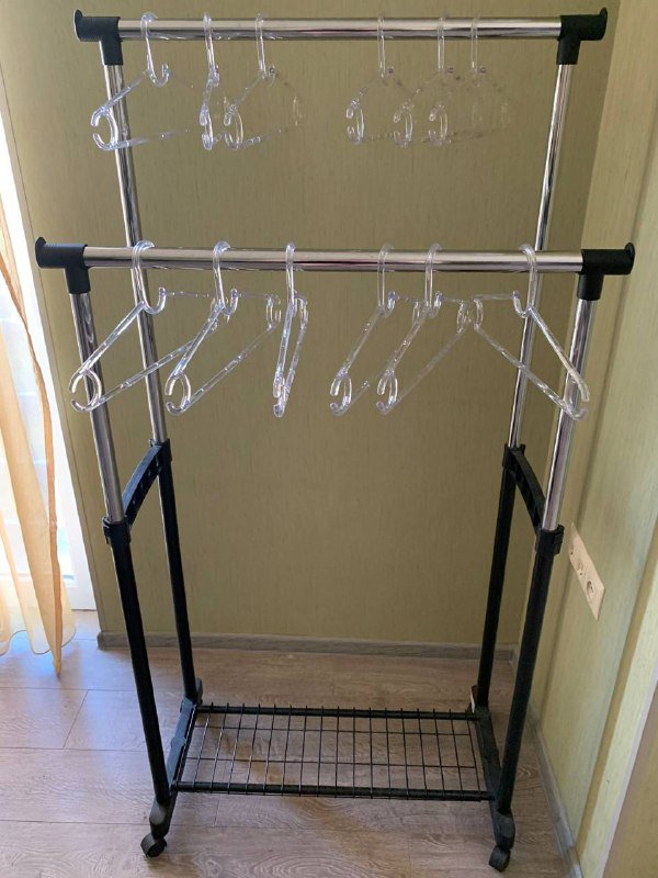 Рэил для одежды Jysk двойной, 12 вешалок в подарок