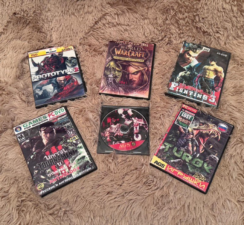 DVD диски с играми TUROK, PROTOTYPE 2, WORLD OF WARCRAFT, TEKKEN 3, MORTAL KOMBAT 5