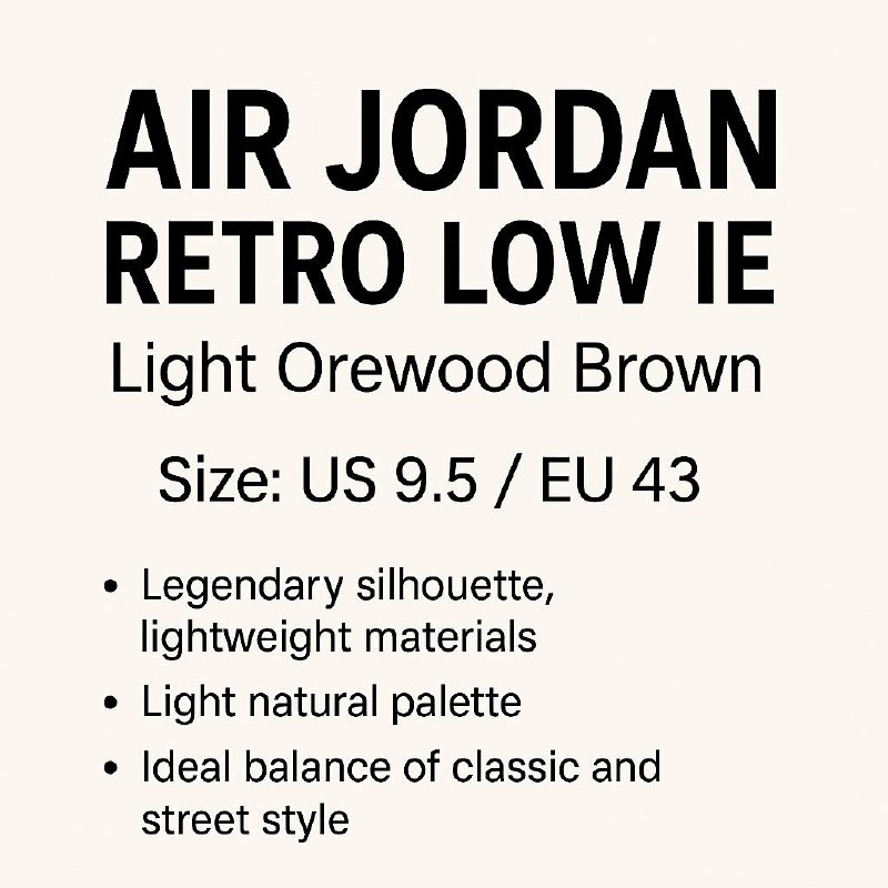 Air Jordan Retro Low IE US 9.5 EU 43 3