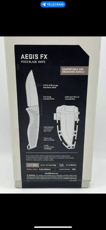 Туристический нож SOG Aegis FX