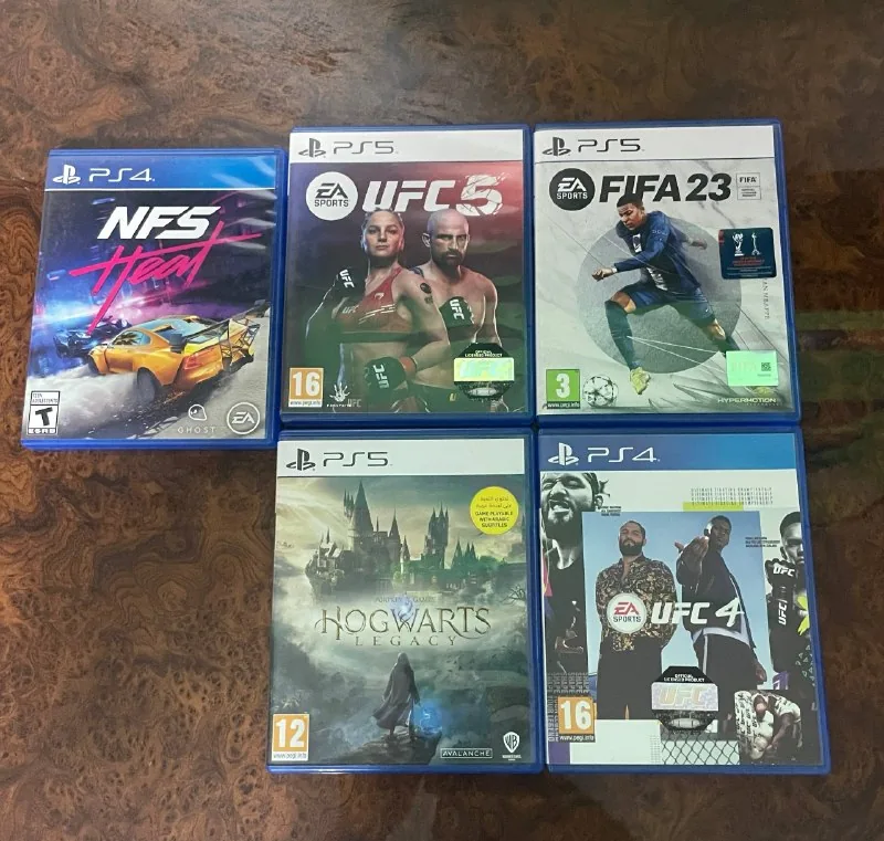NFS Heat, UFC 5, UFC 4, FIFA 23, Hogwarts Legacy