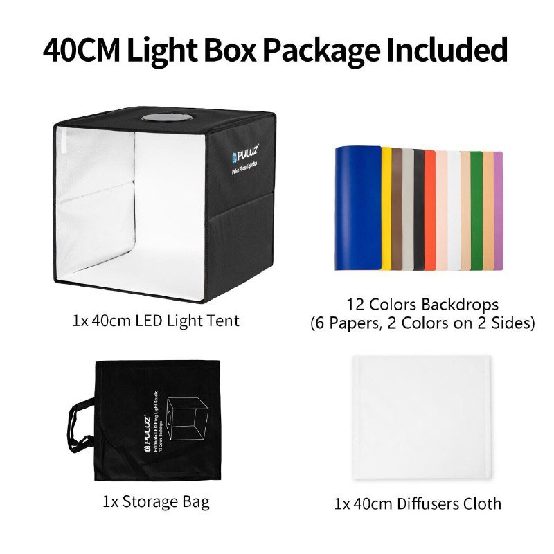 Мини-фотостудия Puluz 40см с LED подсветкой 9