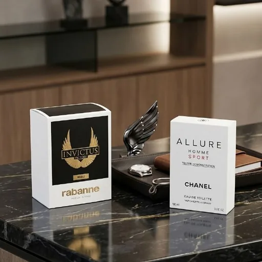 Мужские парфюмы Rabanne Invictus, Chanel Allure Homme Sport
