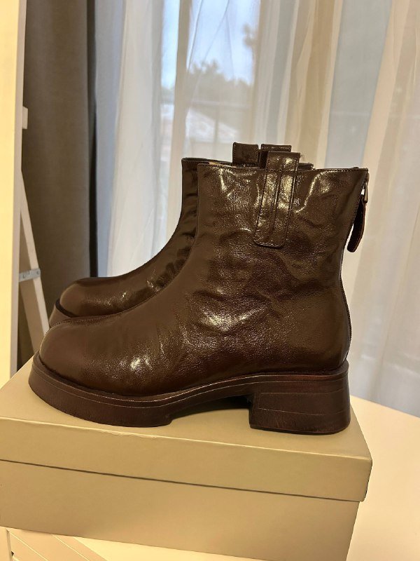 зимние полусапоги ботинки натуральная кожа мех стелька размер 41 2