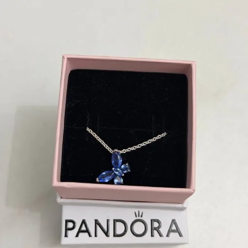 Колье Pandora с синим цветком