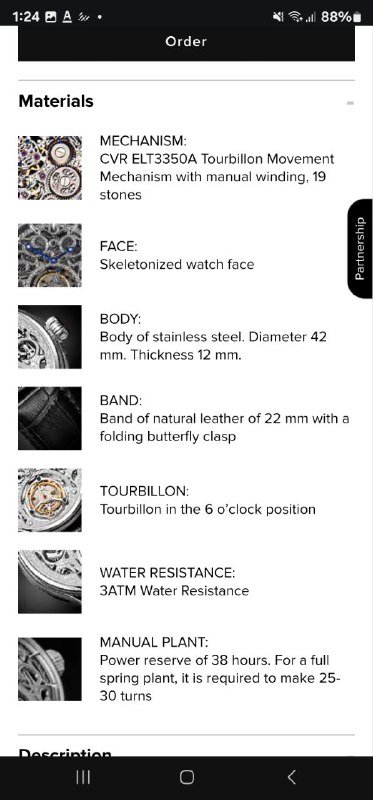 Часы Caviar skeleton tourbillon 2
