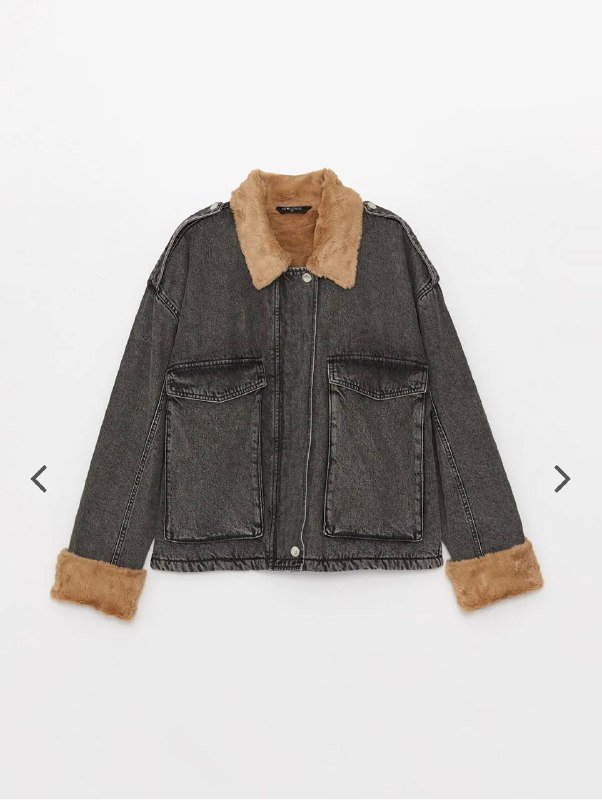 Джинсовка черная с мехом LCW 2