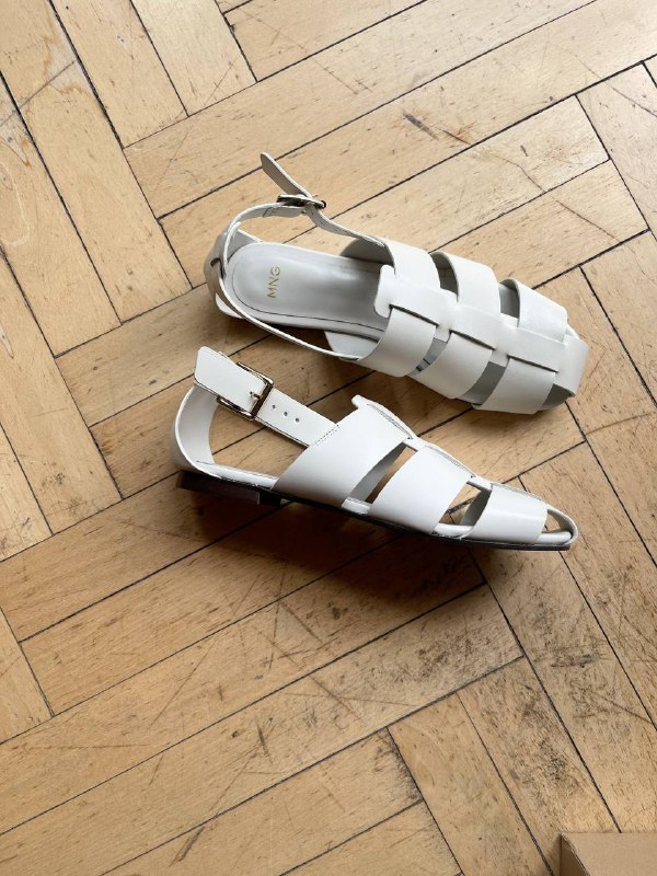 Кожаные сандали Mango белые 37 EUR 2