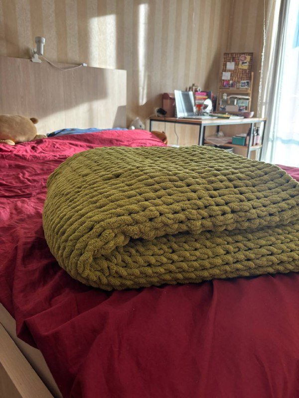 Плед 220х250 крупная вязка мягкий