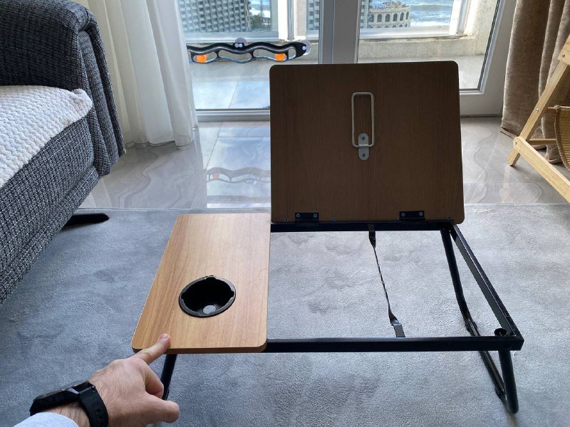 Складной столик для ноутбука с подстаканником 3