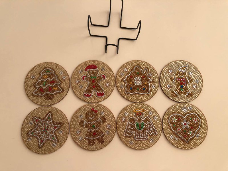 Подставки для стаканов и кружек из алмазных страз 8 шт 2