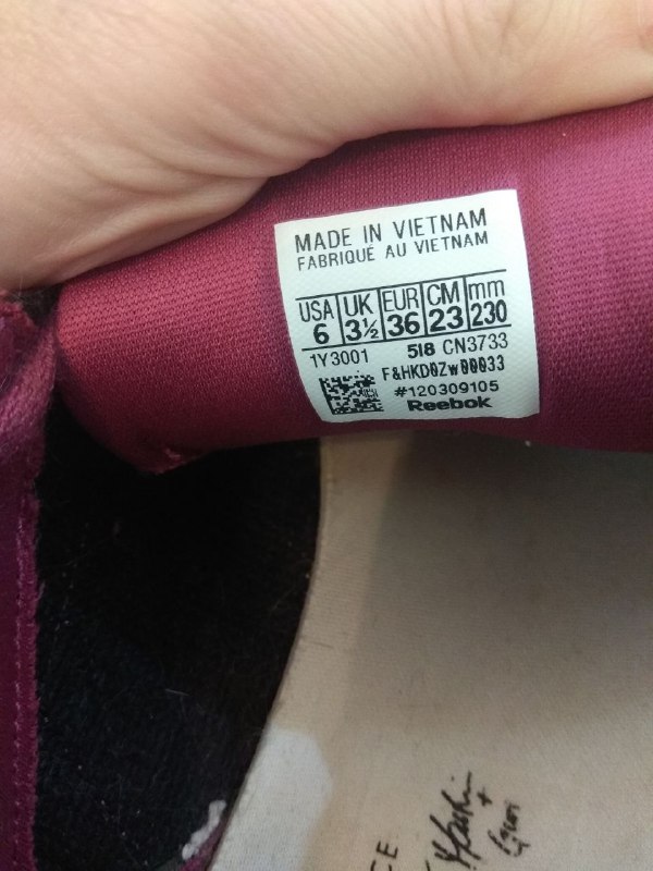 Кроссовки Reebok женские из натуральной кожи, размер 36-36.5 5