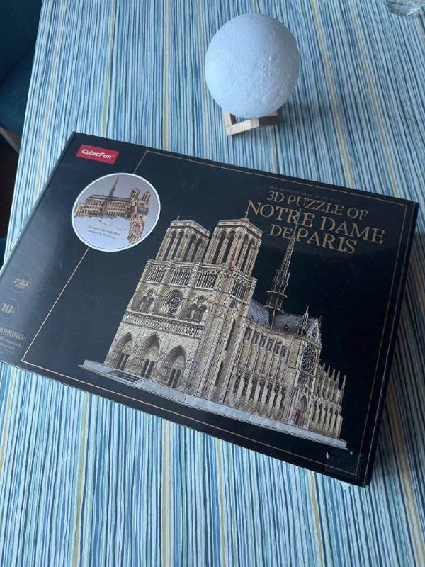 Деревянный конструктор Notre Dame, Tower Bridge с подсветкой