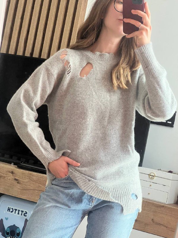 Свитер Diesel с эффектом дырок, 75% альпака, XS-S 9