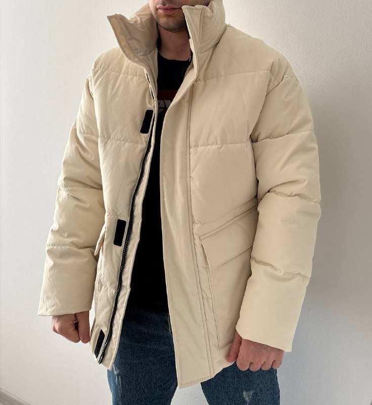 Куртка мужская Zara теплая бежевая