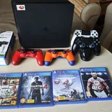 PS4 Slim, 4 геймпада, 4 игры 3