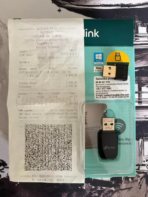 TP-Link Archer T3U AC1300 Wi-Fi адаптер, Bluetooth донгл