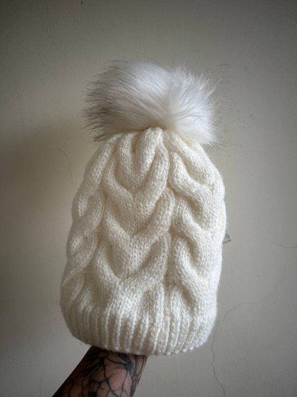 Вязаный комплект снуд и шапка с помпоном 2