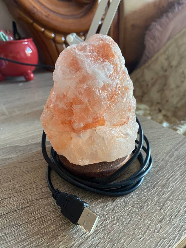 Соляной кристалл с подсветкой через usb провод