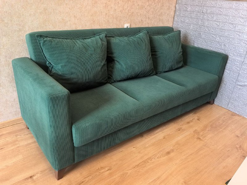 Диван раскладной велюр с подушками 5