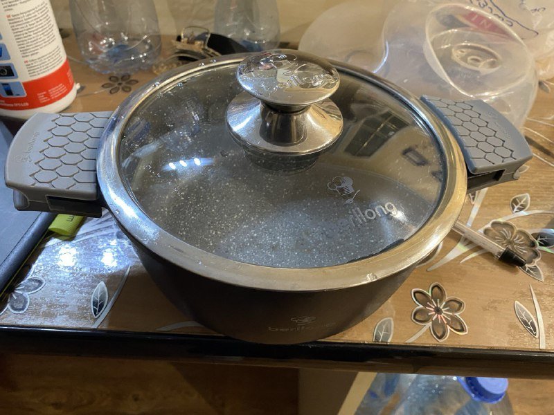 Кастрюля Berllong 20 см, Ковш 18 см с крышками, подставка под горячее 3
