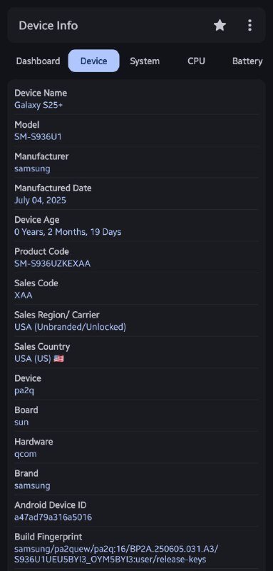 Samsung Galaxy S25+ 512GB Blue Black 7