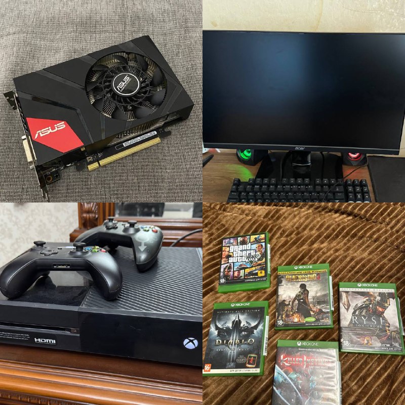 Монитор 24" Acer KA242Y, Xbox One, видеокарта GTX 960, клавиатура Zet gaming Blade PRO
