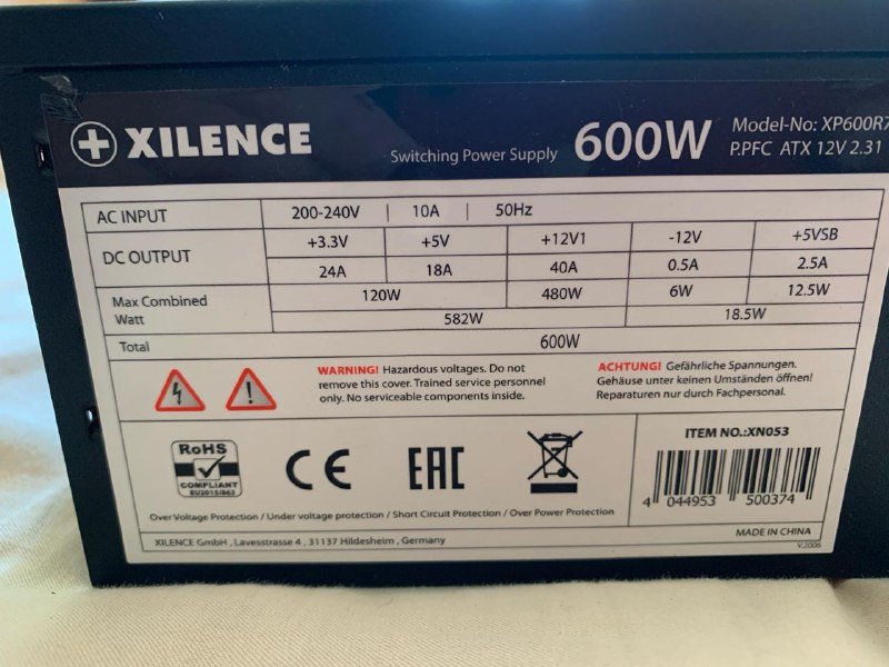 Sapphire Pulse RX 580, HyperX DDR4 16GB, XILENCE 600W, Ryzen 5 2600X 3