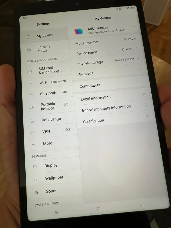 Xiaomi Mi Pad 4 64Gb + SIM 1