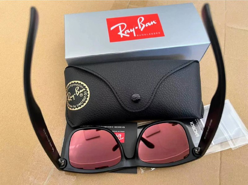 Очки Ray-Ban Justin Color Mix черные с красно-оранжевыми линзами 2