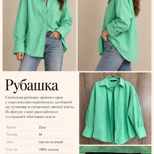 Зелёная рубашка Zara