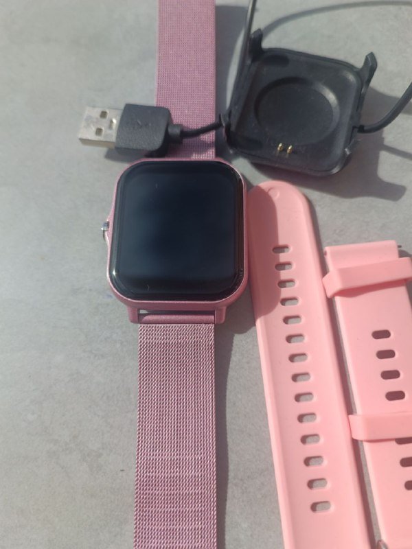 Умные часы с двумя браслетами металлическим и пластиковым 2