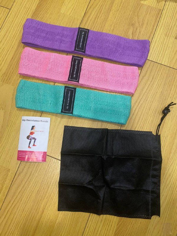 Набор эластичных лент для спорта и растяжки из 3 шт с чехлом