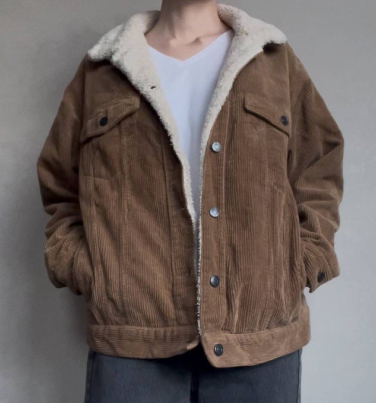 Куртка вельветовая коричневая Pull&bear