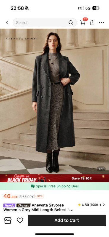 Пальто Anewsta размер L новое с этикеткой 3