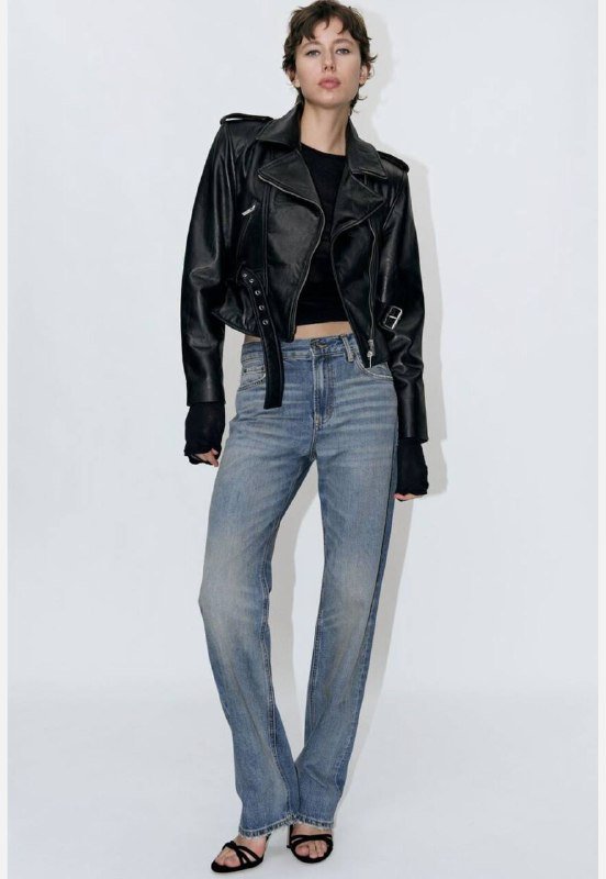 байкерская кожаная куртка ZARA, пальто &Other Stories 2