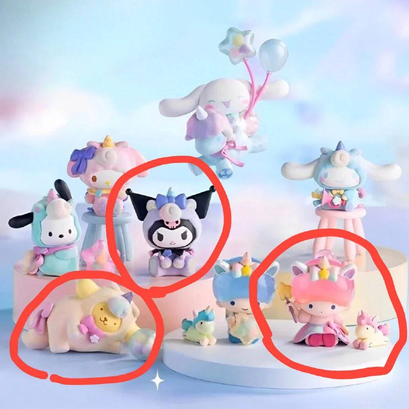 miniso hello kitty игрушки Kurumi, Pompompurin, Lala