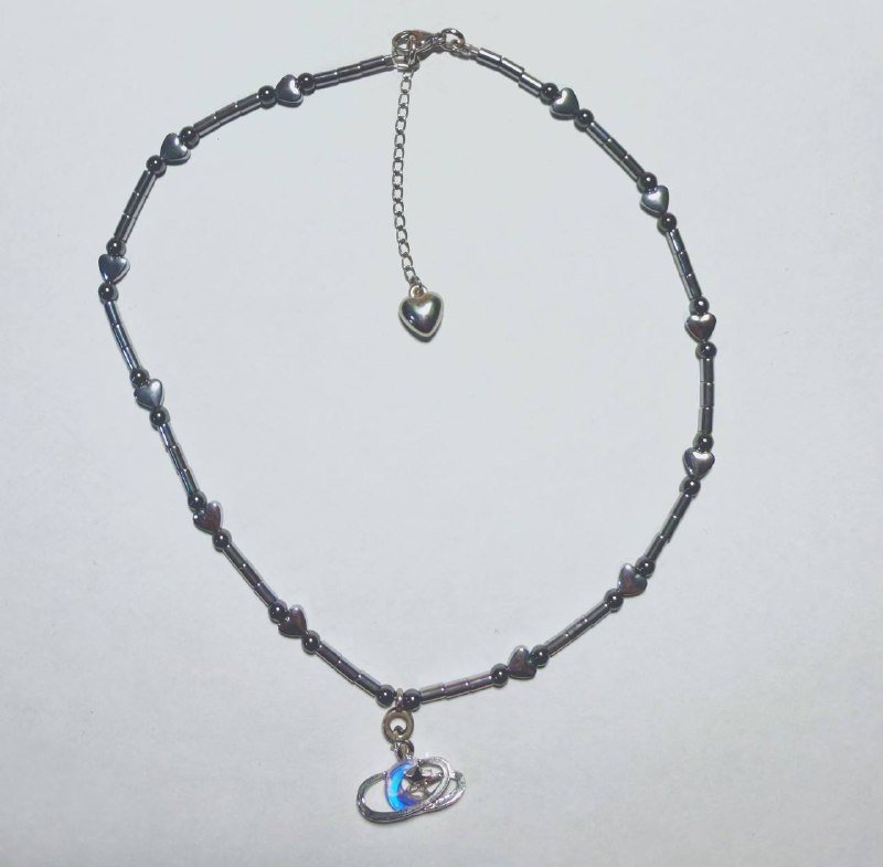 Ожерелье с крыльями бабочки, с картой Таро, с Сатурном, с гематитом, подвеска с сердцем 3