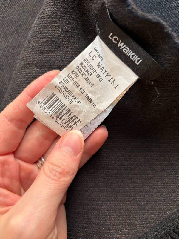 Черный шарф 33х200 см 3