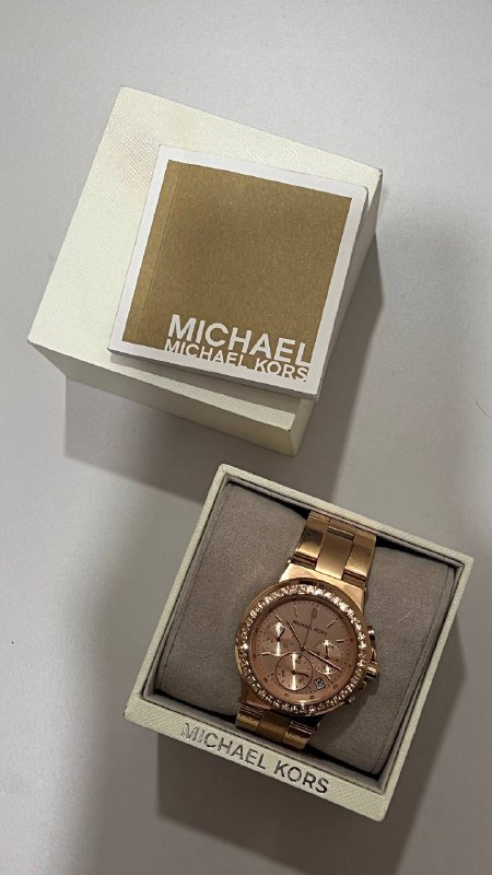 Часы MICHAEL KORS бело-золотые с браслетом 2