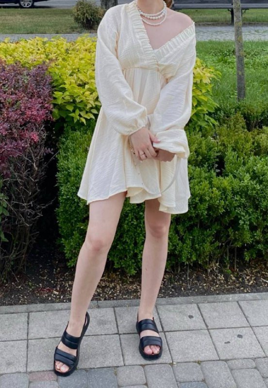 муслиновое платье кремового цвета 3