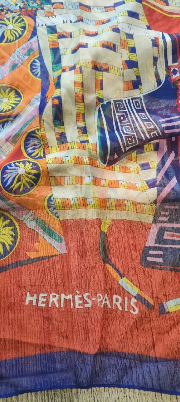 HERMES silk scarf Voyage en etoffes