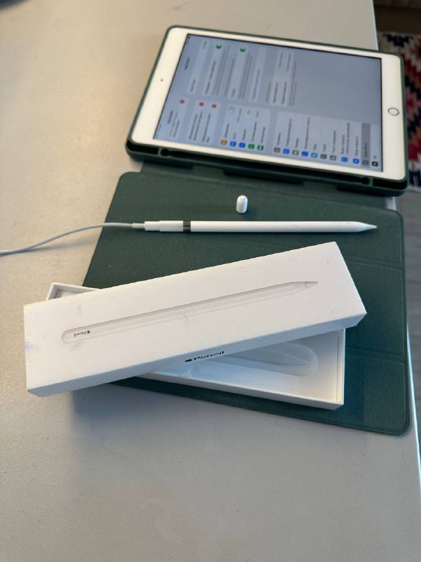 iPad, Apple Pencil, Чехол, зарядный переходник 2