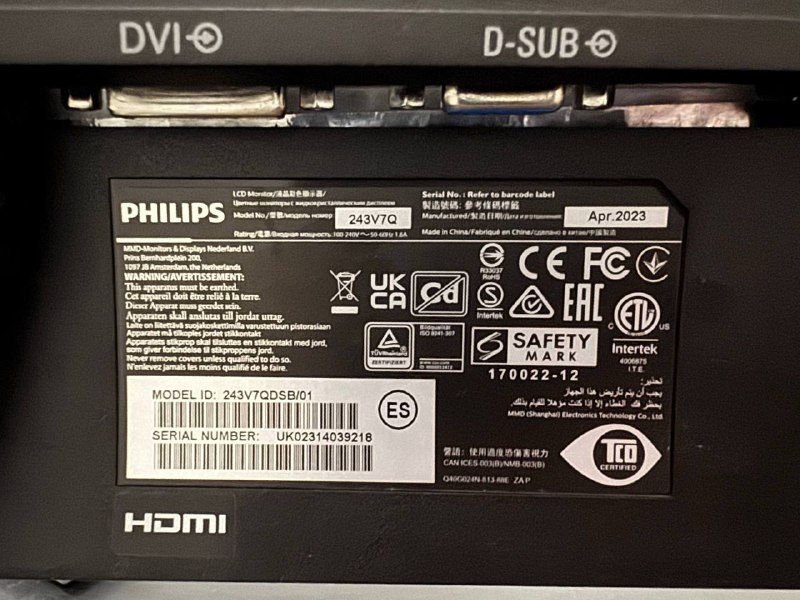Монитор Philips 243V7Q 23.8 дюймов 2