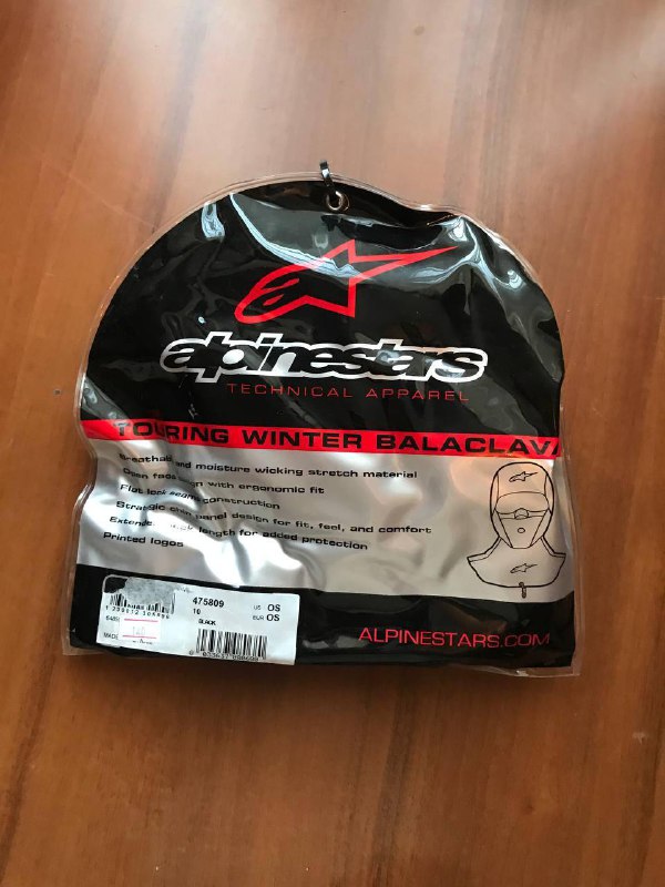 шлем Caberg Uptown черный, белый, балаклава Alpinestars