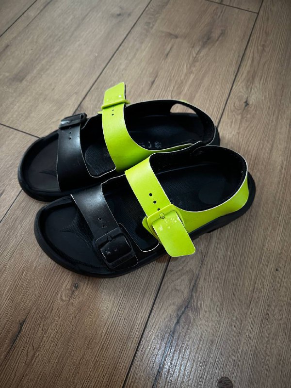 Сандалии Birkenstock черно-зеленые, размер 36 4