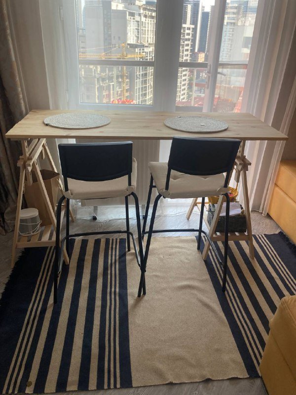 Стол барная стойка IKEA деревяные подстолья сосна 170x60 5
