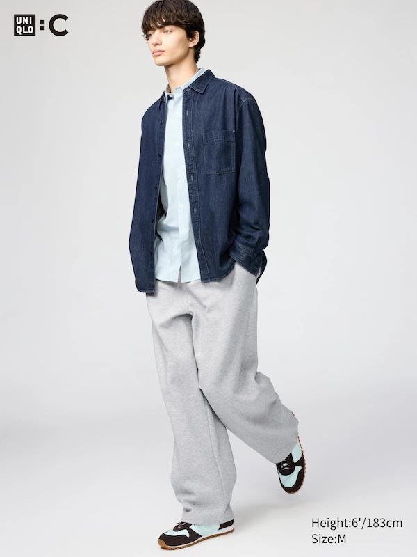 Штаны Uniqlo C Sweat Wide Trousers размер М 2