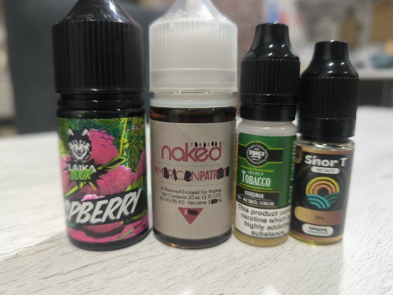 Жидкости для вейпа малина, вишневый табак, tobacco virginia, карамельный табак
