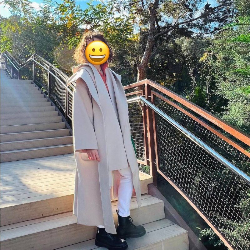 Пальто Charuel с шарфом-капюшоном, шерсть